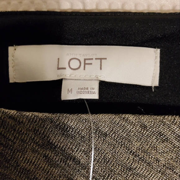 NWT! Ann Taylor Loft Gold Heather Ruched Sheath Sleeveless Dress Size M - Picture 7 of 10